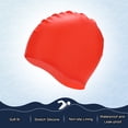 thumbnail image 4 of Uxcell Gorro de Natación de Silicona 1-Pack para Mujeres y Hombres, Sombrero de Natación Impermeable No Deslizante Duradero [Rojo], 4 of 6