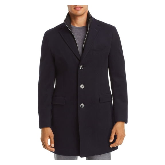 DYLAN GRAY Mens Black Wool Blend Overcoat XL