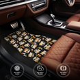 thumbnail image 4 of Uemuo Car Floor Mats - Cat Skulls and Flowers Pattern Carpet Floor Mats for Cars, Auto Accessories Front & Rear Car Floor Foot Mat Sets of 4 Pieces, 4 of 6