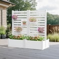thumbnail image 4 of MAYEERTY Outdoor White PVC Rectangular Planter Box with Trellis for Climbing Plants, Raised Garden Bed, 4 of 12