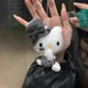 thumbnail image 3 of Anime Sanrioed Cosplay Hello Kittys Plush Toy Bag colgante llavero lindo animales Retro Plushie muñeca suave regalos de cumpleaños para niños, 3 of 5