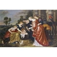 thumbnail image 3 of Vos, Cornelis De 18x13 Black Modern Framed Museum Art Print Titled - The Finding of Moses, 3 of 5