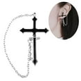 thumbnail image 2 of Visland 1Pc Unisex Punk Cross Drop Long Chain Cartilage Stud Earring Piercing Jewelry, 2 of 8