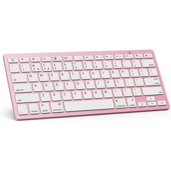 Ultra-Slim Bluetooth Keyboard Compatible with iPad 8th 2020 /7th Generation 10.2 inch, iPad Pro 11/12.9, iPad Air 4 10.5, iPad 9.7, iPad Mini, All Phones and Other Bluetooth Enabled Devices, Rose Gold