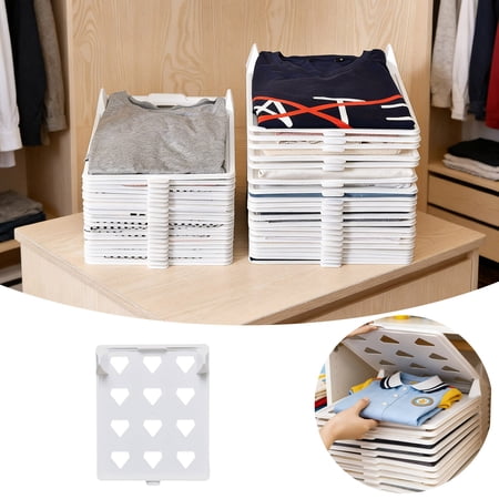 GeBuSn Foldable Organizer Board Stackable Breathable Shelf Storage For Wrinkle Shirt And Sweater Management (32.5X25.5cm)