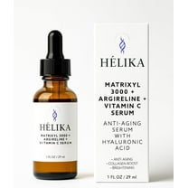 HÉLIKA Matrixyl 3000   Argireline   Vitamin C Face Serum – Peptide Anti-Wrinkle Filler – Hydrating Collagen Booster with Hyaluronic Acid, Witch Hazel, Niacinamide – Fragrance-Free, 1 fl oz
