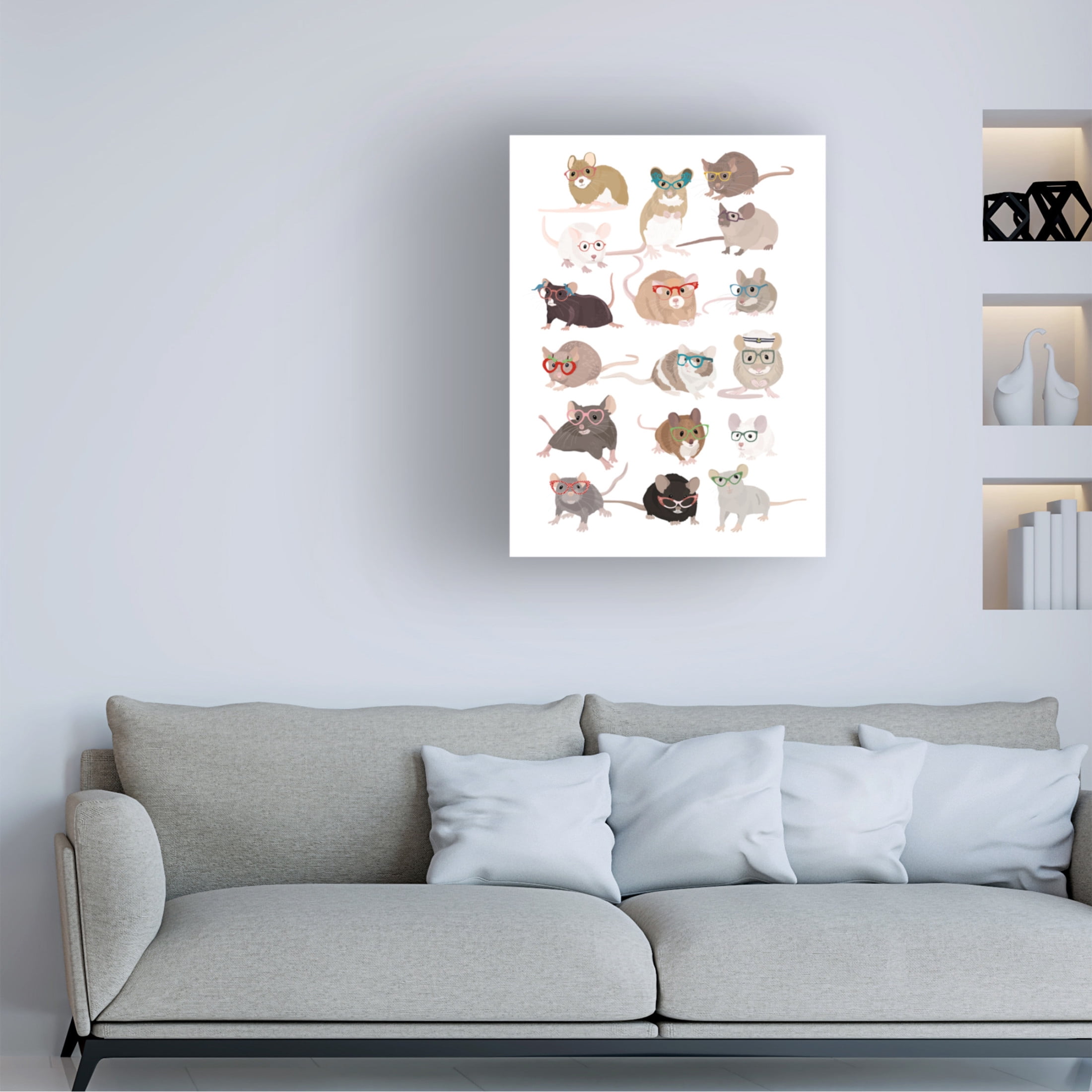 Trademark Fine Art Hanna Melin Mice In Glasses Canvas Wall Art