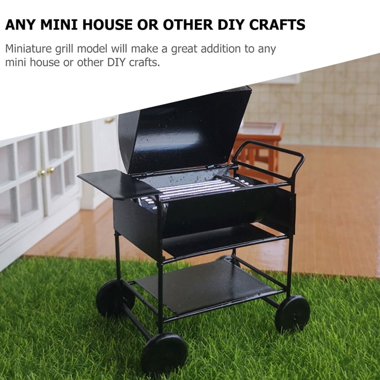 Sorand Mini BBQ Grill Fürs Puppenhaus – Maßstab 1:12, Eisenmodell, 8x5,5x9 Cm, Dekoration & Spielzeug
