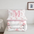 thumbnail image 5 of Manfei Pretty Bow Twin Comforter Sets,Lovely Initial M Bedding Set,Pink,Pink Reversible,2 Pieces,1 Comforter and 1 Pillowcase, 5 of 7