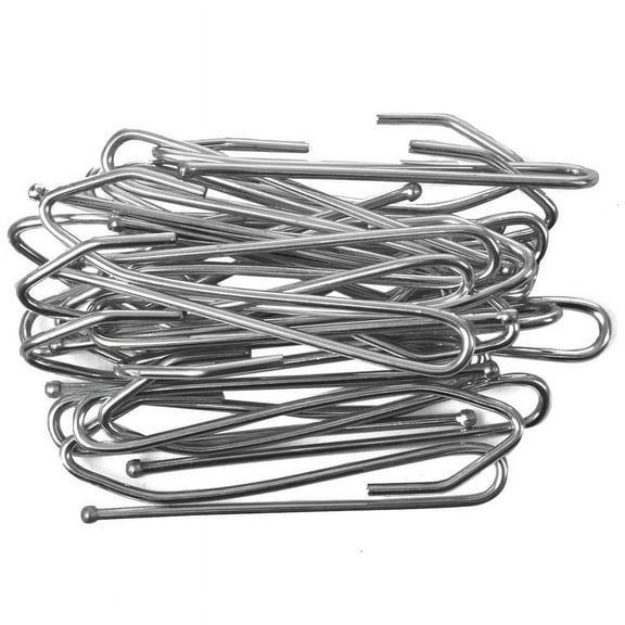 Single Pinch Treatment Metal Pleat Drapes Curtain Hooks - Silver Tone (20-Piece)