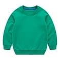 thumbnail image 2 of Otqutp Baby Casual Round Neck Toddler Boys Girls Solid Color Long Sleeve Round Neck Pullover Sweatshirt Threaded Neckline Tops Fall Winter Clothes(Green,3-4 Years), 2 of 4
