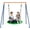 Green, variant on MarketLane Outdoor Kids Swing Set 40 inch Saucer Swing with Frame Combo, Saucer Tree Swing and Heavy Duty Steel A Frame Playset for Backyard, 4 Ground Stakes and Adjustable Ropes,Green