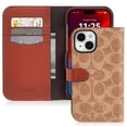 thumbnail image 1 of Funda de teléfono Coach Signature Canvas Wallet para iPhone 15, color canela, 1 of 8