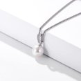 thumbnail image 2 of Collar de plata de ley 925 con una sola perla para mujer, colgante de perlas de 8mm, joyería hipoalergénica, regalos, 2 of 5