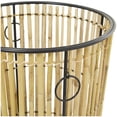 thumbnail image 4 of DecMode 20", 18", 15"H Light Brown Rattan Handmade Slatted Frame Storage Basket with Ring Handles, 3-Pieces, 4 of 7