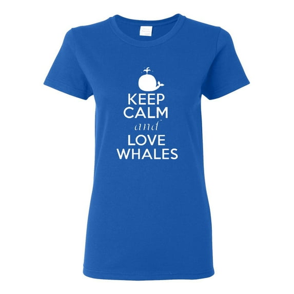 Ladies Keep Calm and Love Whales T-Shirt Tee