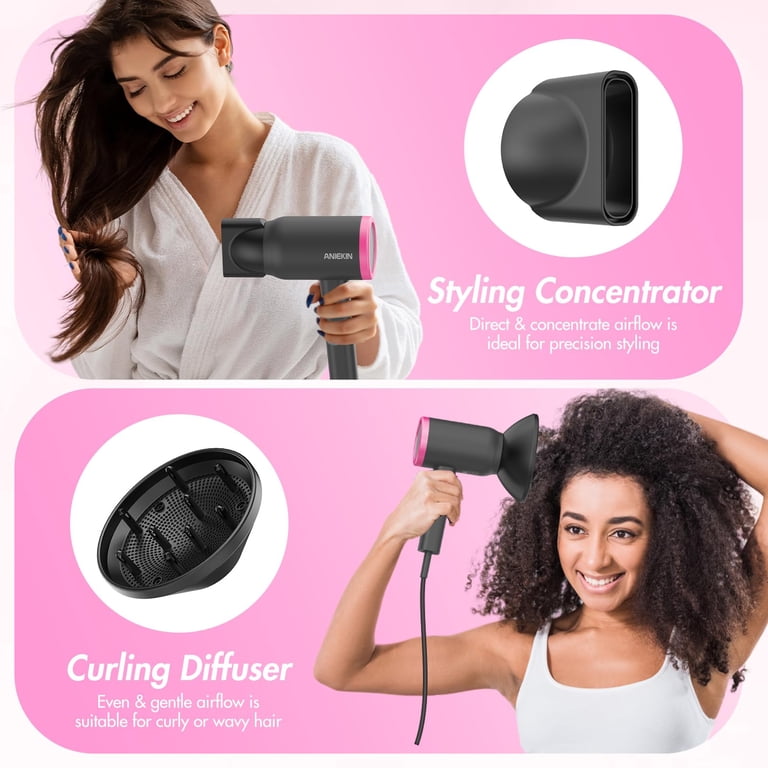 ANIEKIN Hair Dryer, 1875W, Compact with Diffuser 