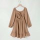 thumbnail image 5 of Vestido Largo de Manga Larga de Color Sólido de Moda Y Cómodo para las Niñas con Falda Plisada de Cinturón para Diario, Viajes, Vacaciones, Fiestas de Cumpleaños, 5 of 8