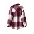 thumbnail image 2 of TOPGOD Women Plaid Button Down Jacket Long Sleeve Loose Coat Lapel Outwear with Pocket, 2 of 8