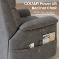 thumbnail image 3 of COLAMY Power Lift Recliner Chair for Elderly, Electric Massage and Heat Sofa with Lift Assistance, 20W USB and Type-C Fast Charging, Dark Grey, 3 of 11