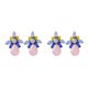 thumbnail image 4 of sweethay 1 par de bonitos pendientes de cristal de Color caramelo para mujer, pendientes de boda para fiesta de noche, pendientes sencillos para rosa+azul 2Conjunto, 4 of 6