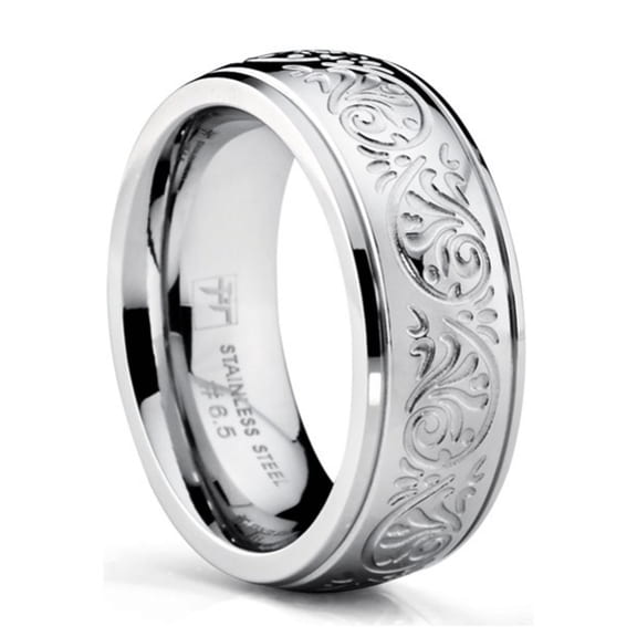 Jeanewpole1 Womens Stainless Steel Ring Engraved Florence Size 6-12