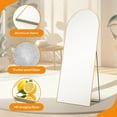 thumbnail image 2 of TINKLE WELL Metal Framed Arched Full Length Mirror 64"x21", Floor Standing, Gold, 2 of 9