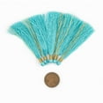 thumbnail image 2 of The Bead Chest Clear Marine 6cm Silk Tassels (5 Pack), 2 of 4