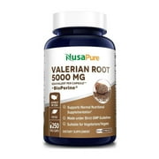 Valerian Root 5,000 mg per Veggie Caps with Bioperine - 250 Capsules