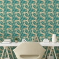 thumbnail image 2 of Ambesonne Leaves Greenery Peel & Stick Wallpaper for Home, Art Leafy Pattern, 13"x36", Salmon White Sea Green, 2 of 5