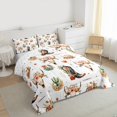 thumbnail image 3 of Feelyou Hippie Sheep Skeleton Queen Comforter Set, Western Cactus Flower Bedding Sets, Kawaii Cowgirl Boot Reversible Bedding Comforter Set, Microfiber Bedroom Decor, 3 Pieces, 3 of 8