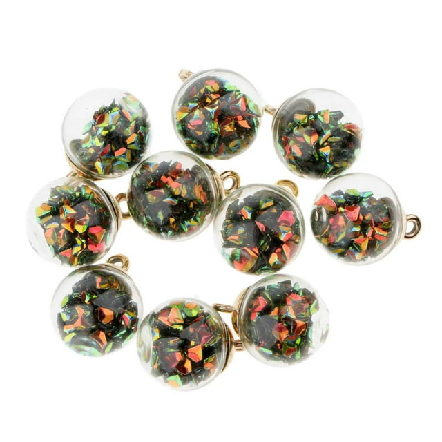 10 Uds. Botella de deseo de bola de cristal transparente con accesorios de joyería de - Verde Zulema Clear Wish Bottle Pendant