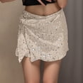 thumbnail image 2 of Ediodpoh Carnival Skirts for Women Beaded Bow Front Party Mini Skirt for Night Out and Festival Celebration Mini Skirt Beige M, 2 of 5
