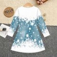 thumbnail image 5 of Girls' Long Sleeved Dresses Comfortable Christmas T-Shirt Dress Xmas Dress Up Outfits (Light Blue), 5 of 5