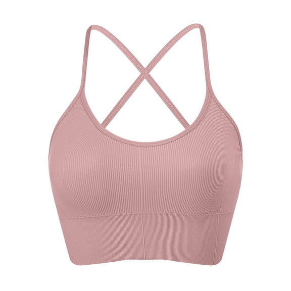 Jkety Sports Bras for Women High Support Women's Full Figure Front Closure Wirefree Back Support Posture Bra Pink,S