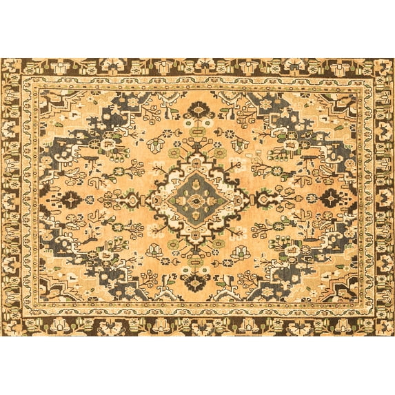 Ahgly Company Indoor Rectangle Abstract Brown Modern Area Rugs, 2' x 4'