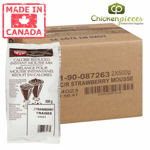Oetker Mousse Mix Strawberry Reduced Calorie 500g/1.10lbs (2/Case)- Canadian Made
