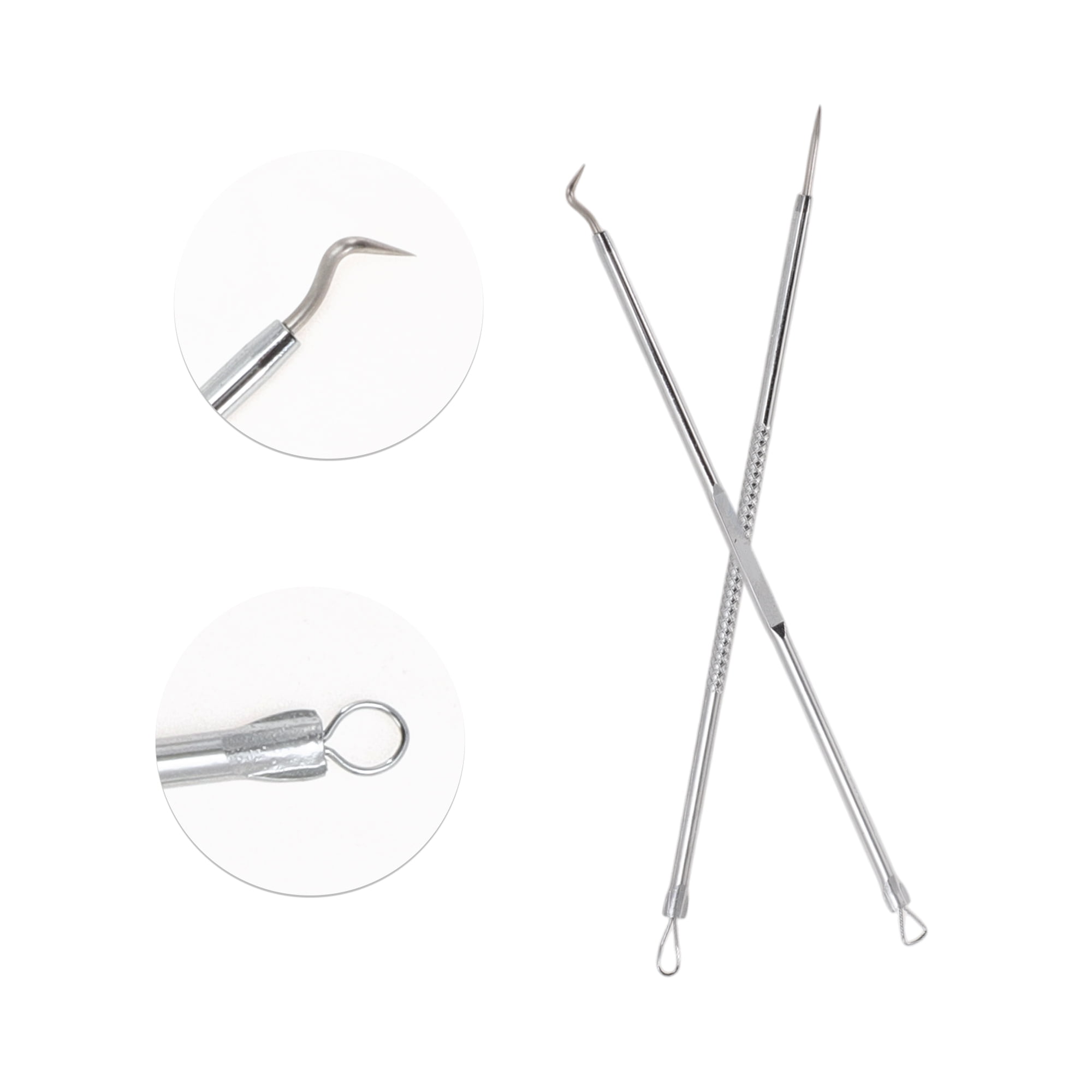 Unique Bargains 5pcs Straight Clamp Pimple Extractor Tool Set Silver Straight Clamp