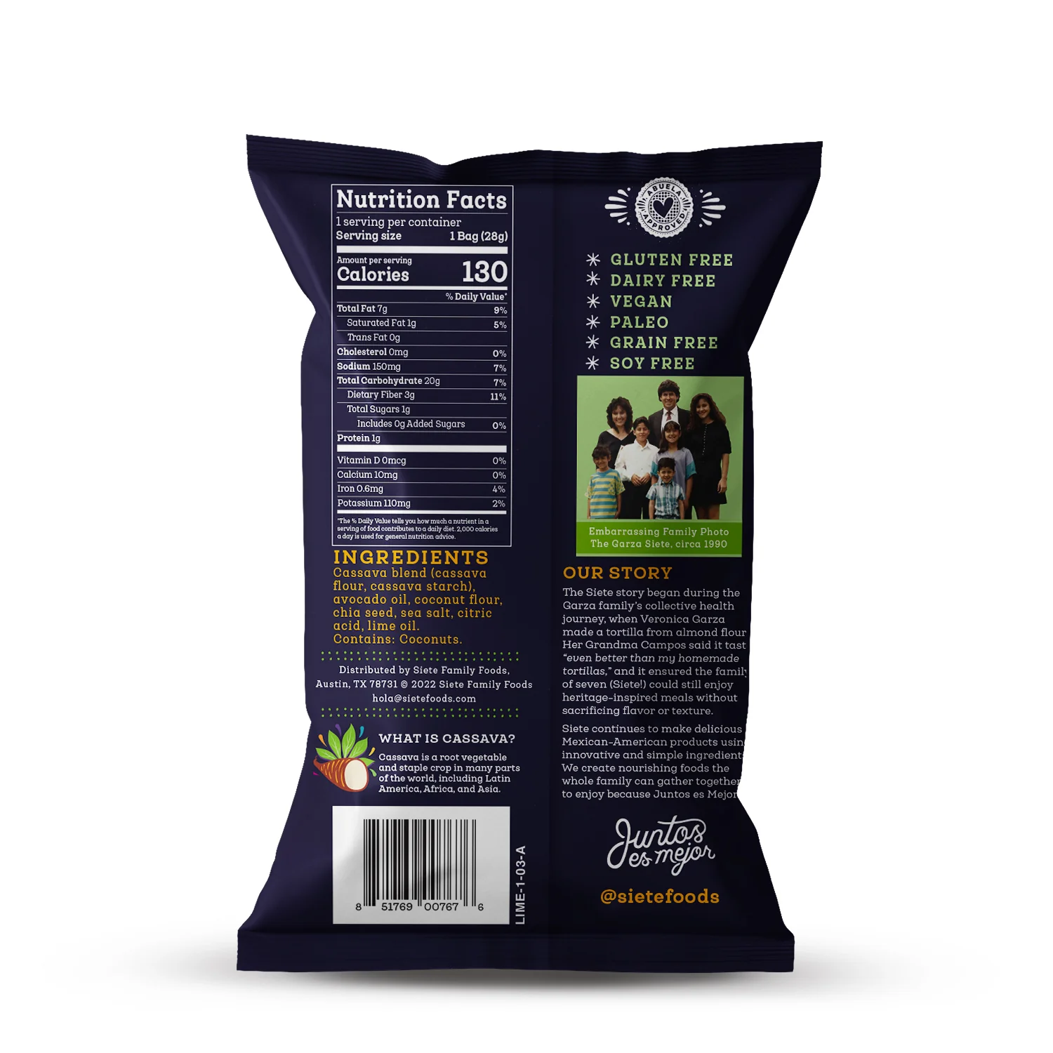 Grain Free Tortilla Chips - Lime, 142g