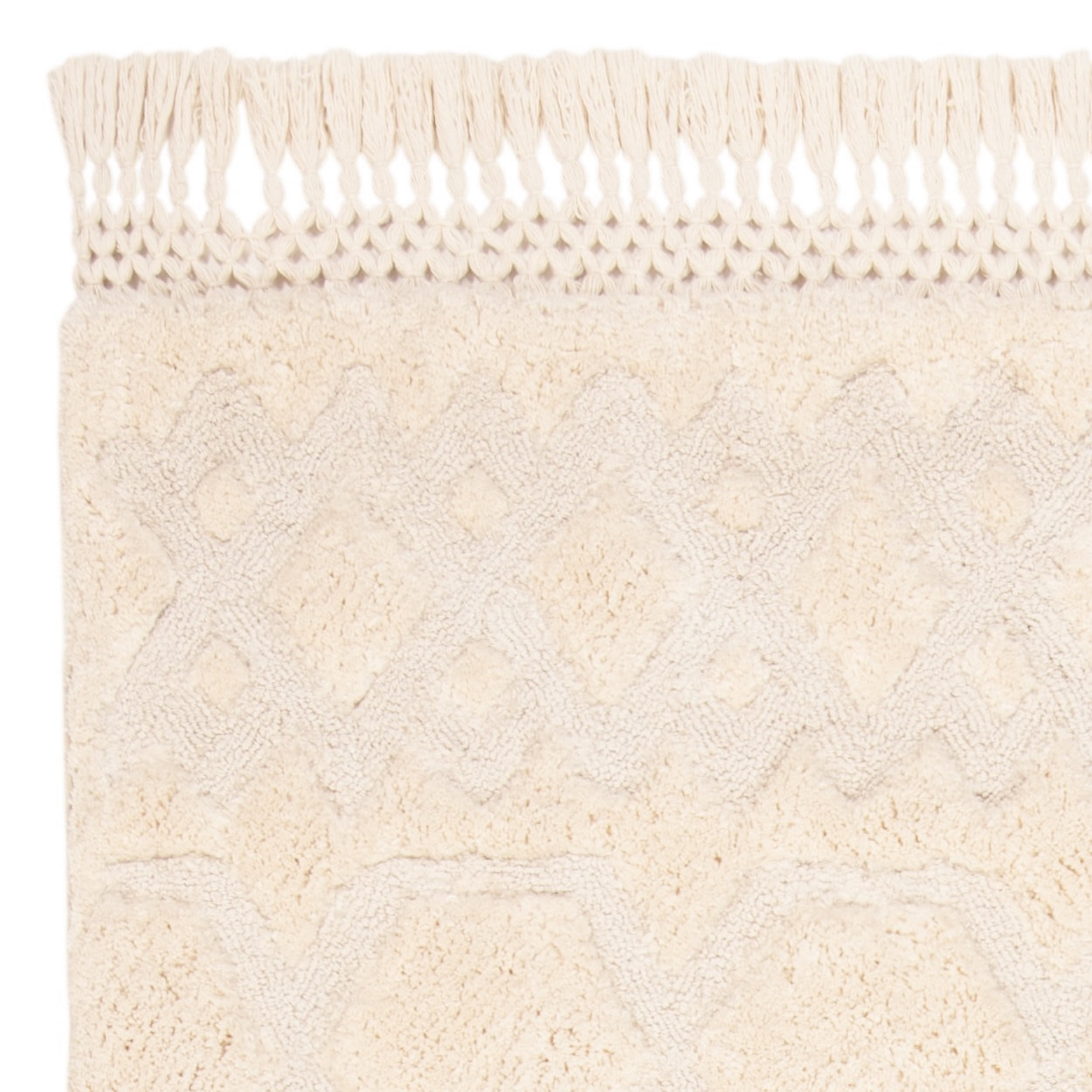 SAFAVIEH Casablanca Rordan Geometric Diamonds Shag Runner Rug, Ivory, 2'3" x 8'