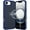 Navy Blue, variant on For iPhone 16E (E edition) / SE4 (2025) CarbonFiber Design Magnetic Ring HQ Thick 2.0mm Hybrid Case - Navy Blue