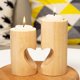 thumbnail image 1 of Candelabro de madera, 1 pieza Candelabro de madera, Candelabro de madera natural, Candelabro de madera hecho a mano Vela pequeña Candelabro de madera para decoración de fiesta del día de San Valentín ER, 1 of 5