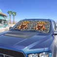 thumbnail image 4 of Jeiento Highland Cow Leopard Car Sun Shade for Windshield Sun Shield for Front Window Blocks UV Rays Soft Heat Reflector-Keep Your Vehicle Cool Car Interior Accessories for Sun Heat, 4 of 7