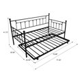 thumbnail image 6 of Contemporary Metal with Trundle Daybed, Twin, Black, 6 of 10