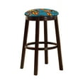 thumbnail image 1 of The Furniture King Bar Stool 29" Tall Wood Dark Brown Espresso Kitchen Game Room Swivel Seat Stool Featuring the Choice of Your Favorite Novelty Theme Fabric Covered Seat Cushion (Superman), 1 of 1