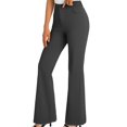 thumbnail image 2 of Timegard Suit Pants for Women High Waist Button Bell Bottom Fitting Comfy Casual Work Trousers Solid Color, 2 of 7