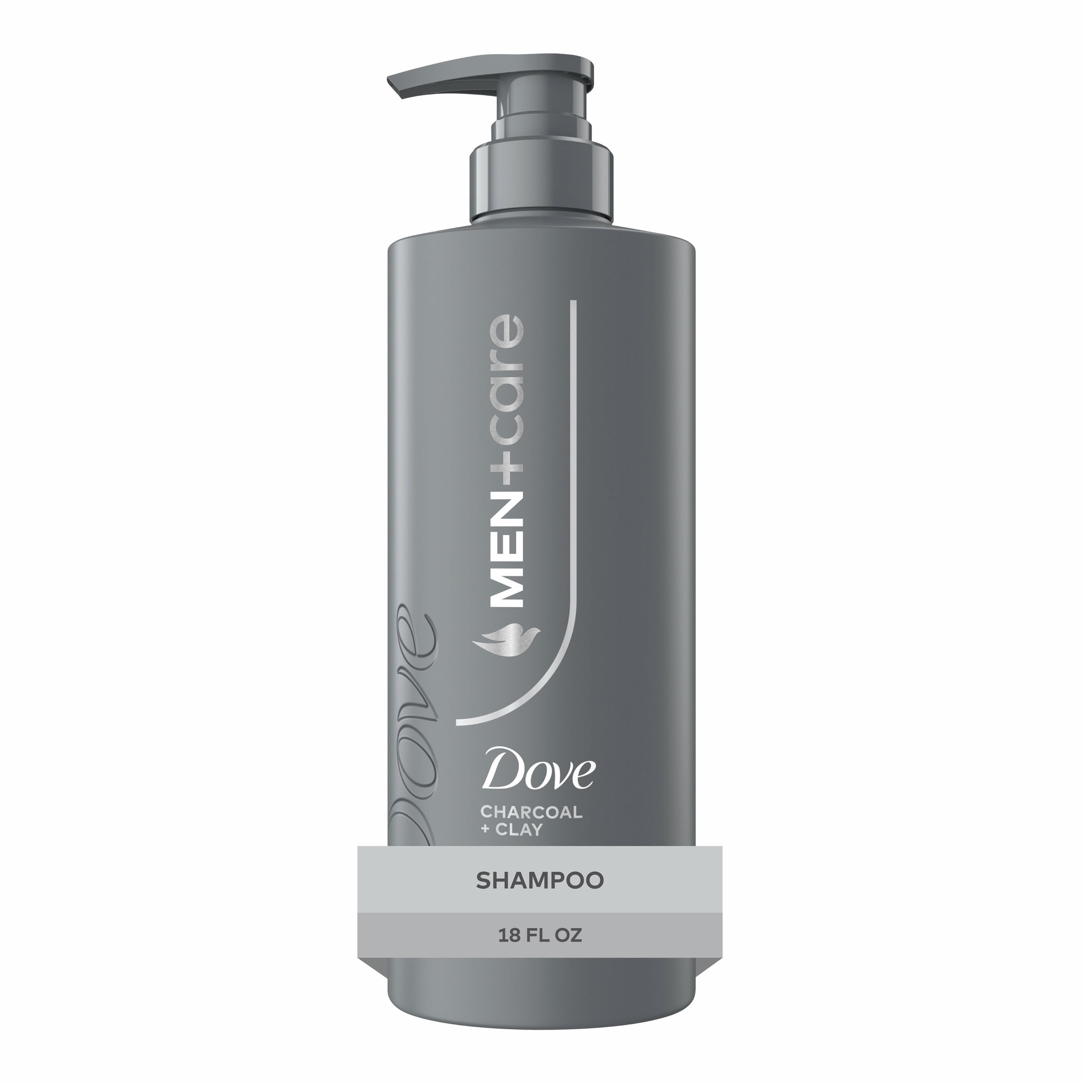(4 pack) Dove Men+Care Shampoo for Real Hair that Powers Up Hair Strength Charcoal + Clay with Deep Purifying Benefits, 18 fl oz 1 Count