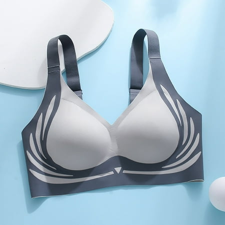 Clearance! Yunmei Minimizer Bras for Women Super Gather Bra Soft Comfortable Gather Bra Wireless Push Up Bra Lift Bra Women Lingerie Everyday Sports Bras Everyday Bras Xxl Blue