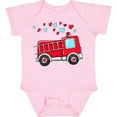 thumbnail image 3 of Inktastic Valentine Fire Truck with Hearts Boys or Girls Baby Bodysuit, 3 of 5
