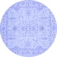 thumbnail image 1 of Ahgly Company Machine Washable Indoor Round Oriental Blue Traditional Area Rugs, 5' Round, 1 of 4
